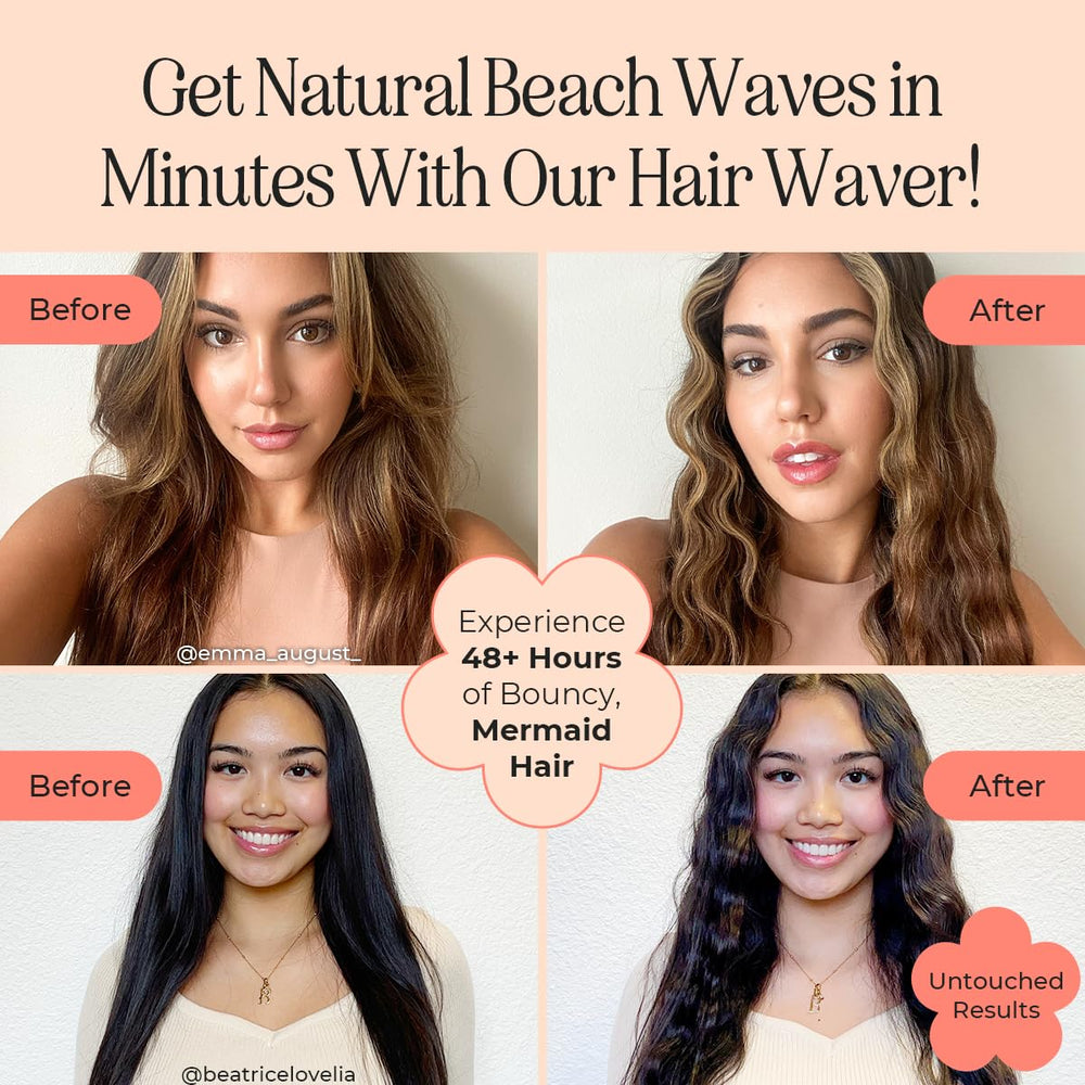 INH Hair Waver LED screen displays precise temperature control for styling.