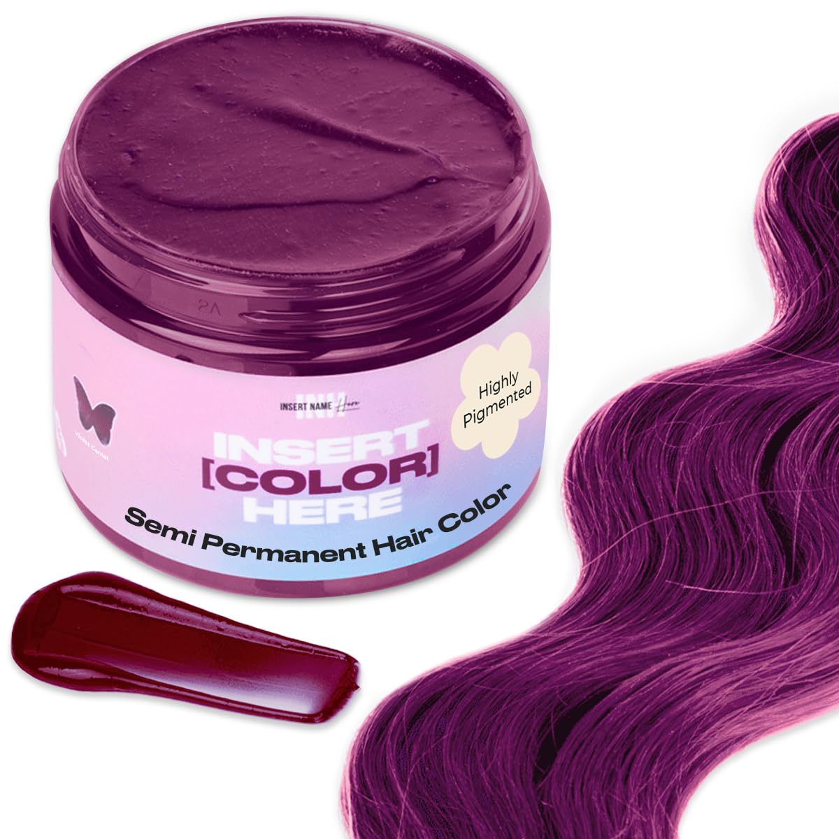 INH Garnet Violet color-depositing conditioner bottle showing vibrant tint.
