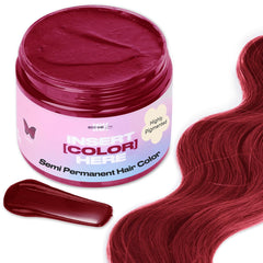 INH ruby red bottle shows vibrant, temporary color tint for hair.