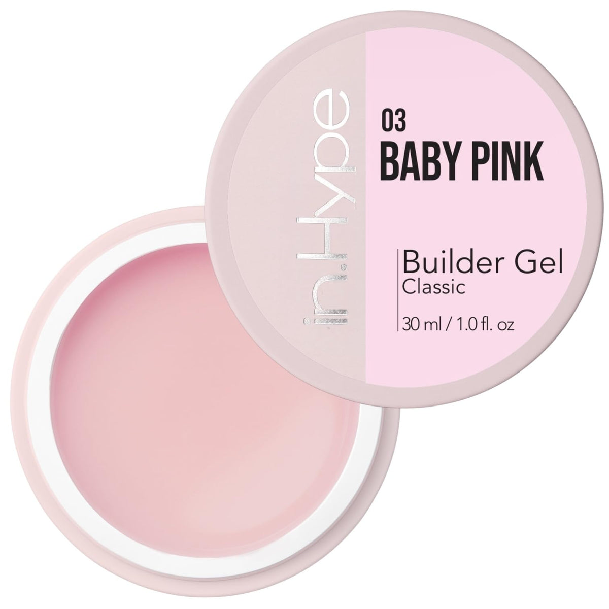 IN.HYPE UV Builder Gel Baby Pink#3 packaging highlights toxin-free formula for safe nail services.
