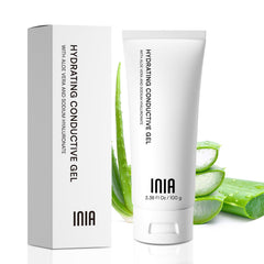 INIA conductive gel for facial device use provides smooth glide and hydration.
