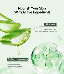 INIA conductive gel after hair removal soothes and calms skin.