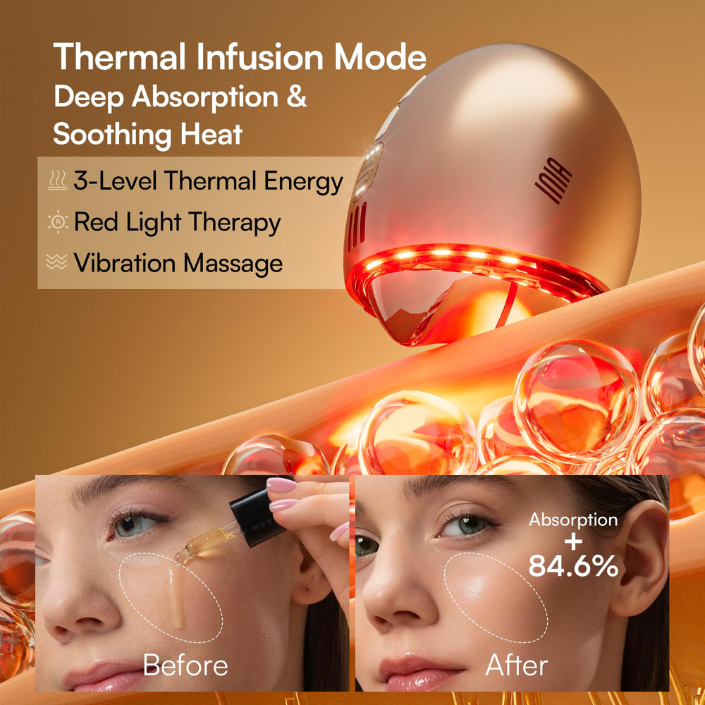 INIA cryo-depuff mode cools skin quickly for morning refresh