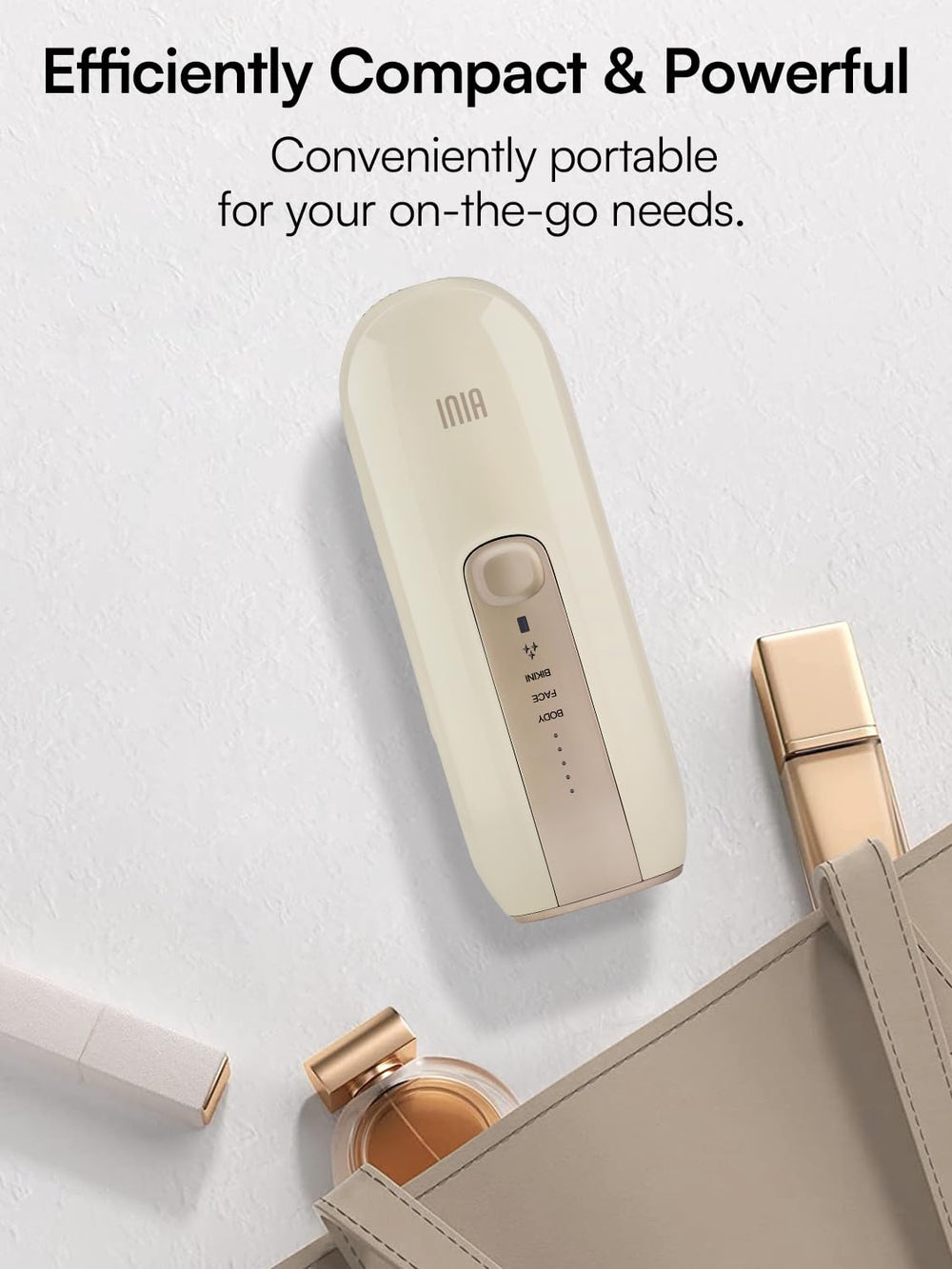 INIA Fond skin-sensor feature indicates safety-first design during treatments.