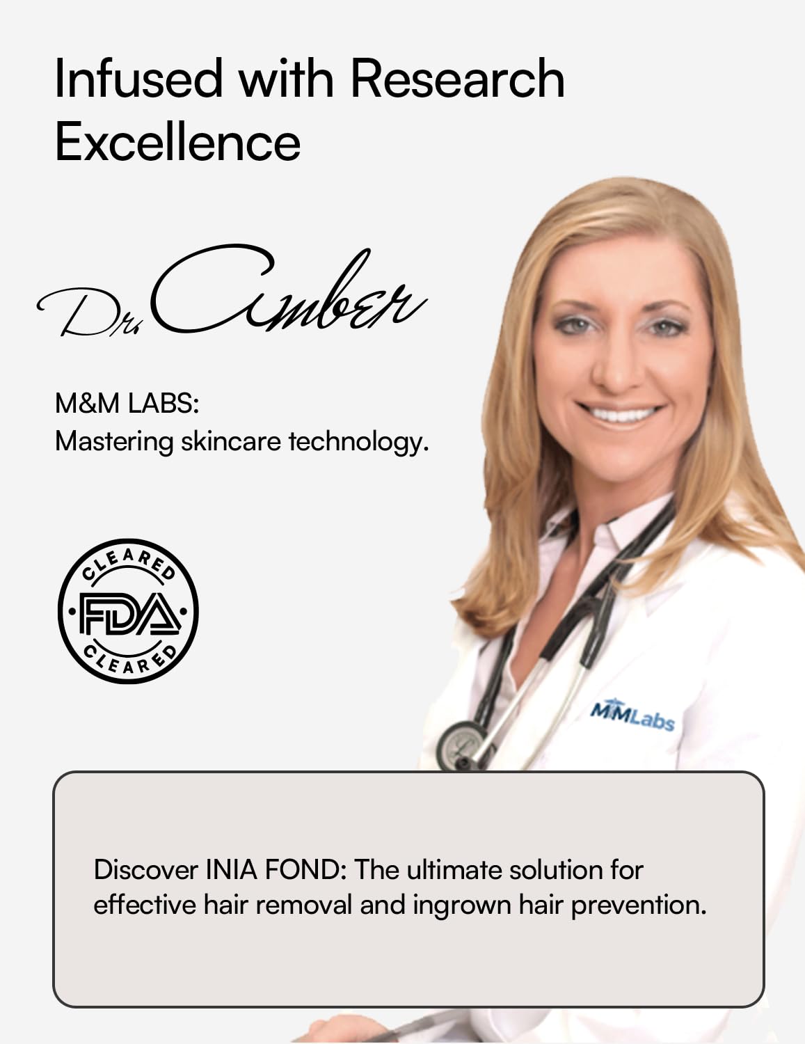 INIA Fond underarm-area shot promotes quick, comfortable underarm sessions.