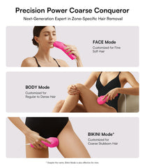 INIA HAUTE Pro Body Mode removes dense hair for smoother skin.