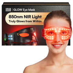 INIA red-light eye mask front view supports eye rejuvenation and refreshed appearance