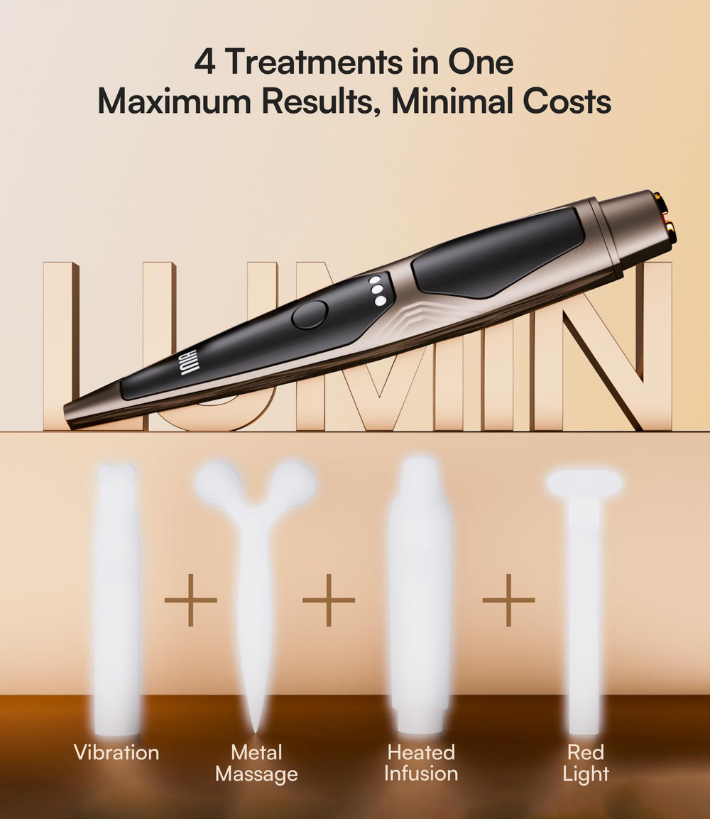 INIA Under-Eye heat and vibration massage action close-up for soothing eye-area care