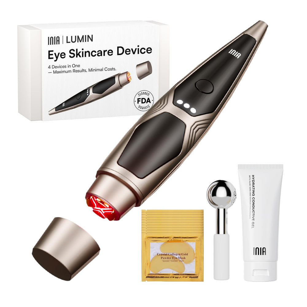 INIA Under-Eye Red Light Therapy wand front view for brighter eye contour care