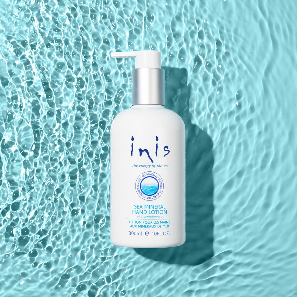 Inis-energy-irish-made-label signals cruelty-free, paraben-free formula crafted in Ireland.