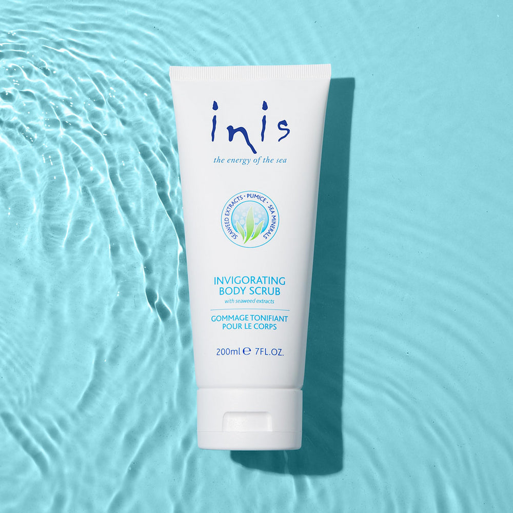 Inis the Energy of the Sea body scrub sea-minerals close-up showing refreshed skin feel
