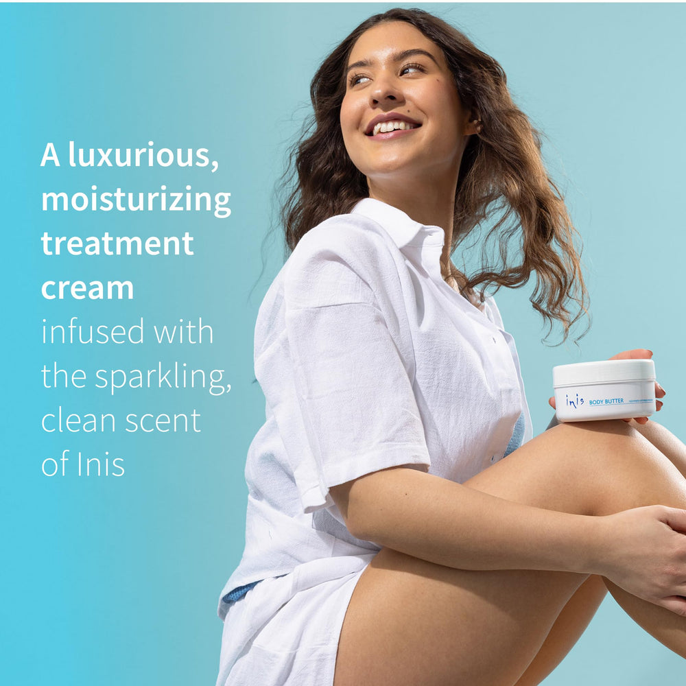 Inis Energy of the Sea butter closeup texture demonstrates rich, creamy texture ideal for massage and quick absorption.