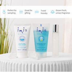 Inis body lotion with seaweed texture and hydration boost for soft skin.