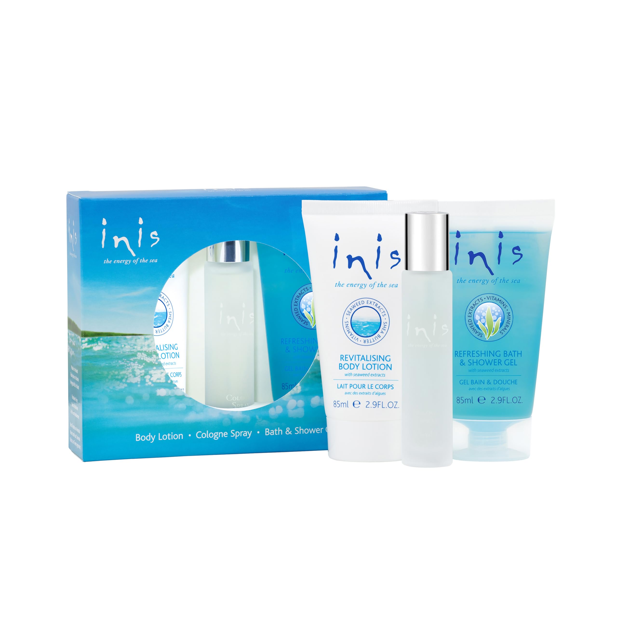 Inis energy of the sea unisex cologne bottle captures ocean-fresh scent for daily refresh.