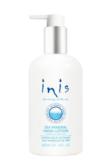 Inis the Energy of the Sea hand lotion packaging with a sparkling bottle for everyday hydration.
