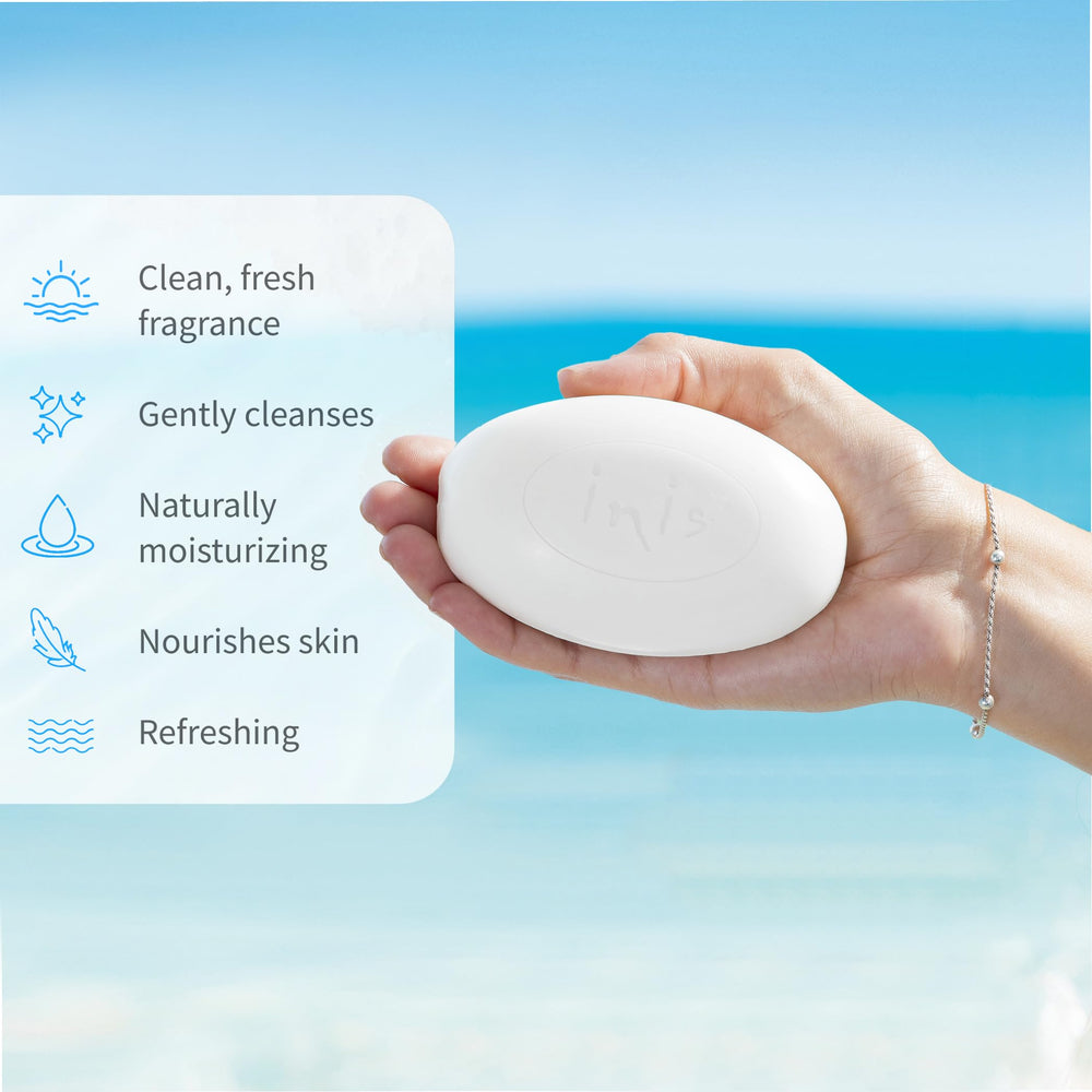 Inis Energy of the Sea soap triple-milled texture for a rich, gentle lather