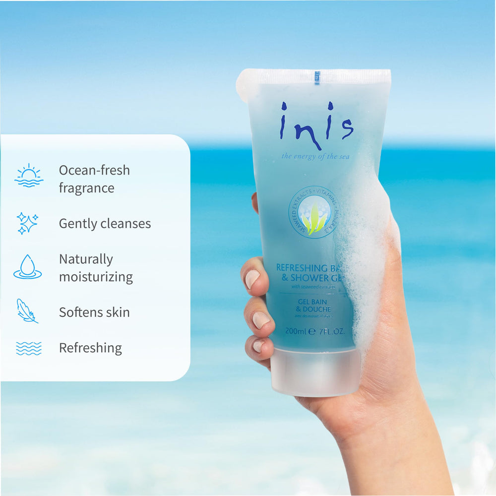 Inis seaweed extracts image highlights hydration with marine minerals.