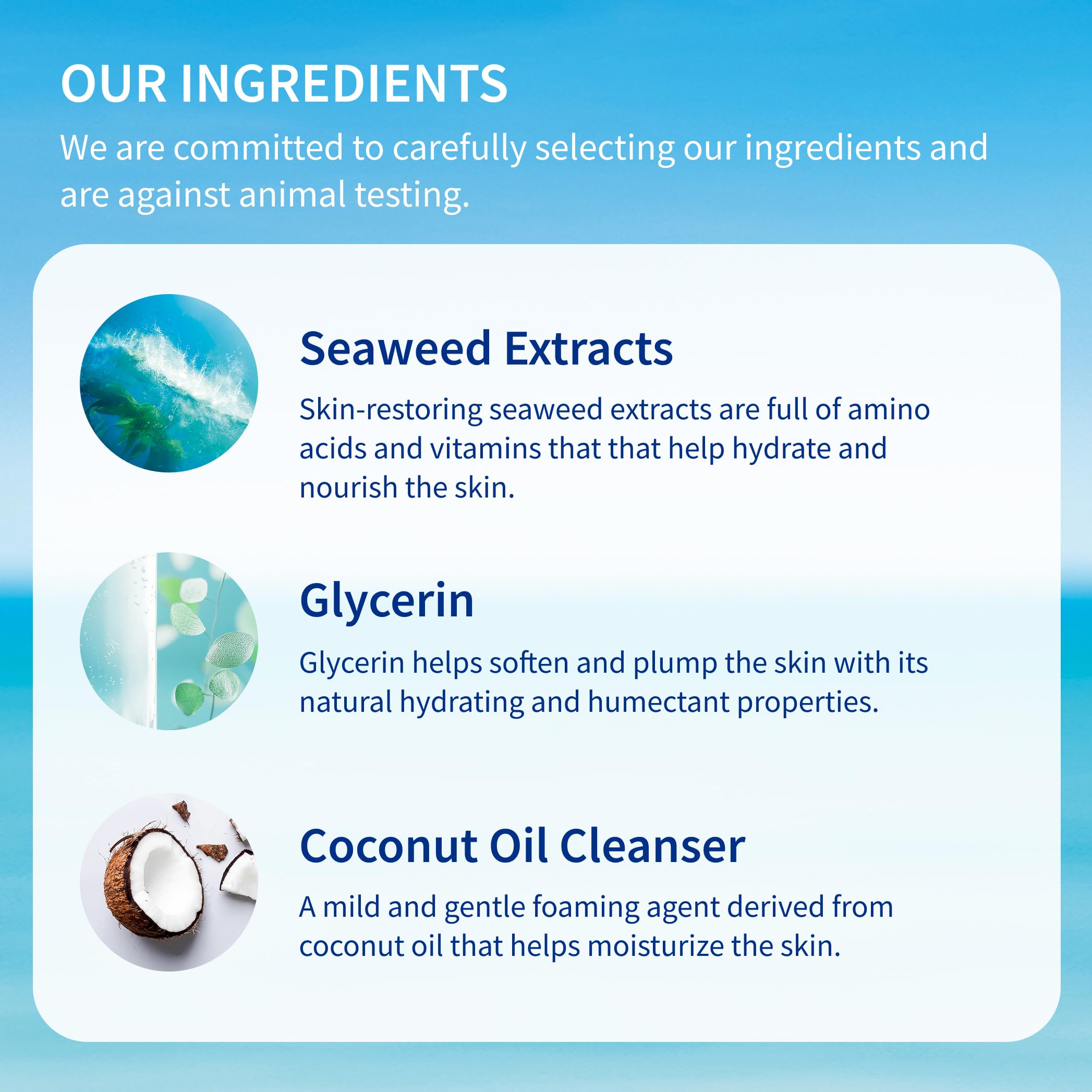 Inis unisex ocean fresh scent bottle conveys spa-like daily cleansing ritual.