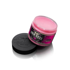 INK-EEZE Pink Tattoo Ointment during tattoo application provides smooth lubrication