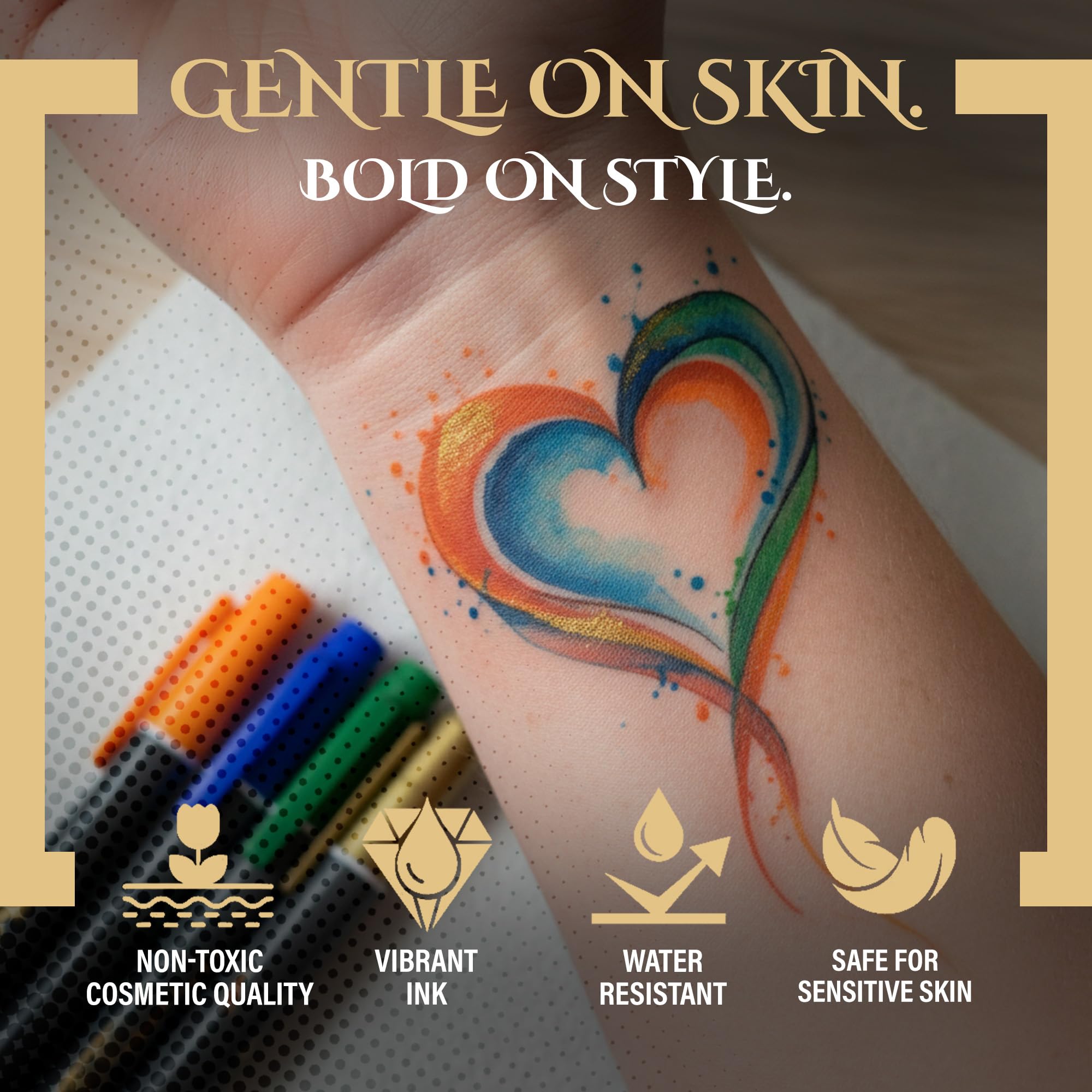 Ink Scribd Tattoo Pen Kit includes 20 stencils for design ideas