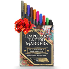 Ink Scribd Tattoo Pen Kit dual tips for precise lines and bold fills at parties