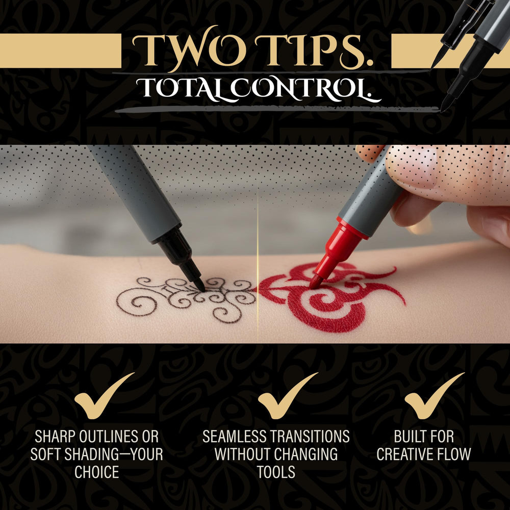 Ink Scribd Tattoo Pen Kit smudge and water-resistance for events