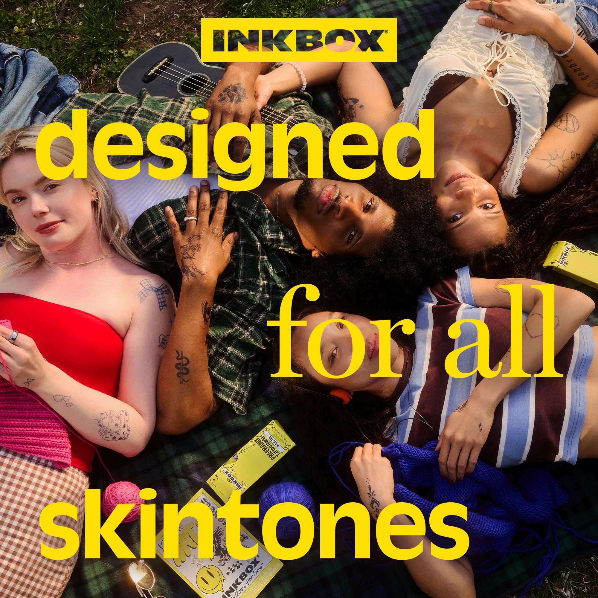 Inkbox Freehand ink on skin tone example shows color on different complexions.