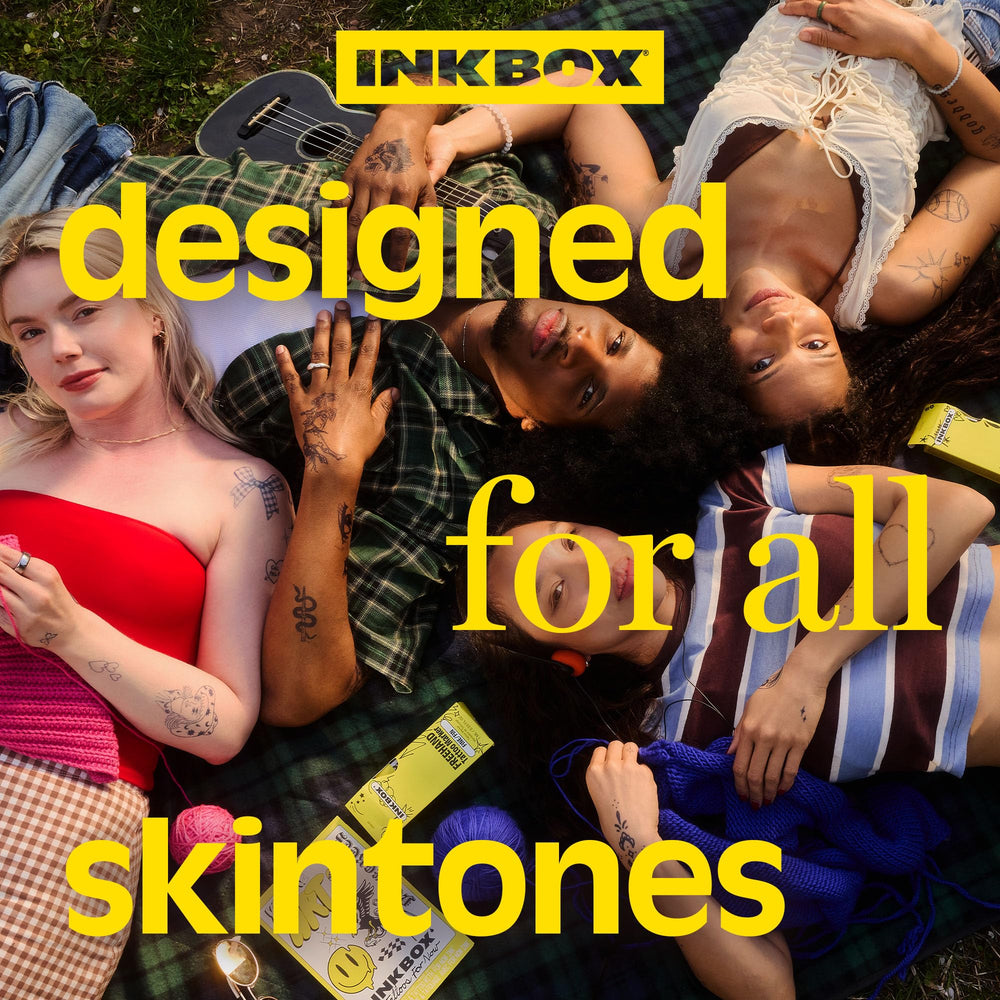 Inkbox Freehand ink on skin tone example shows color on different complexions.