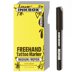 Inkbox Freehand Marker Medium Tip application showcases precise lines for intricate temporary tattoos.