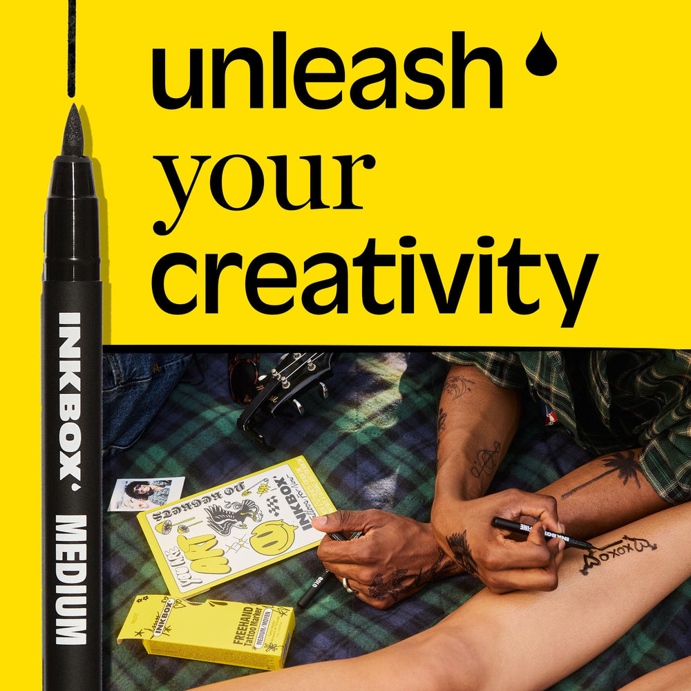 Inkbox Freehand Marker Skin Prep emphasizes clean, dry canvas for best results.