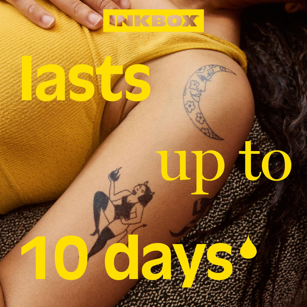 Inkbox Freehand Marker Water-Resistant tattoo withstands daily activities and showering.