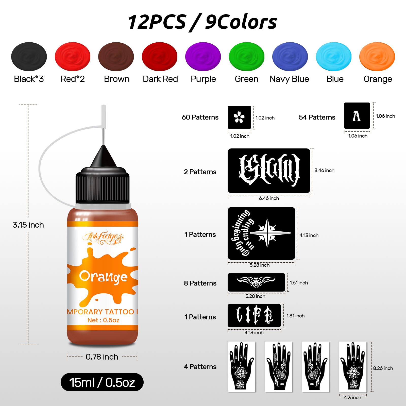 InkForge stencil sheets with 130 designs for quick, creative tats at home