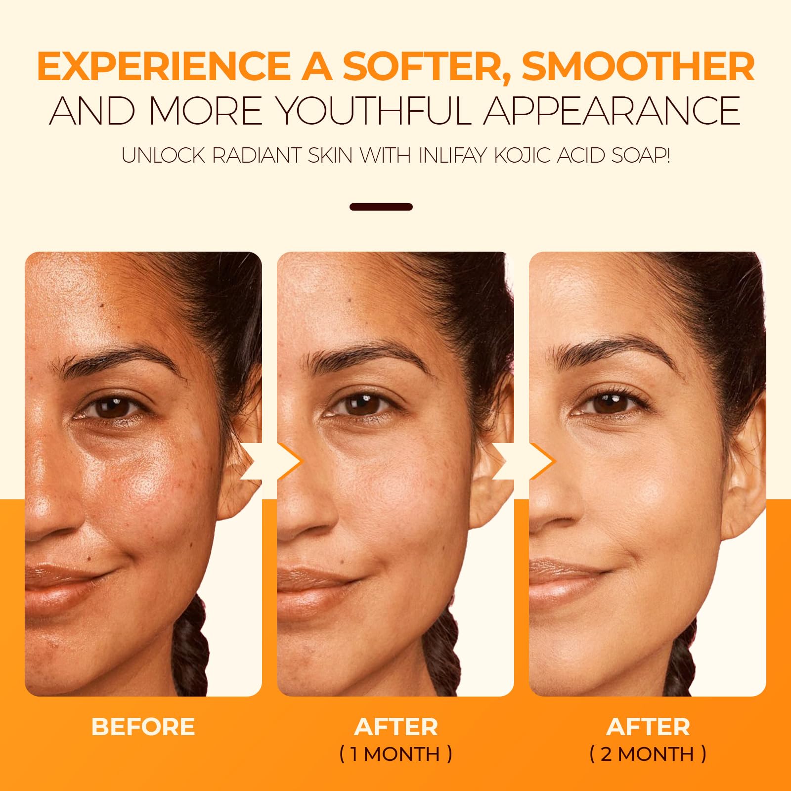 Inlifay Turmeric Kojic Acid Soap travel ready bar for on the go routines.