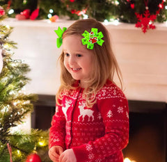 INLOLLY Griench clip on green bow boosts festive mood without heaviness