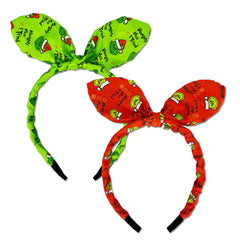 INLOLLY Griench headband with red and green bands adds festive holiday style