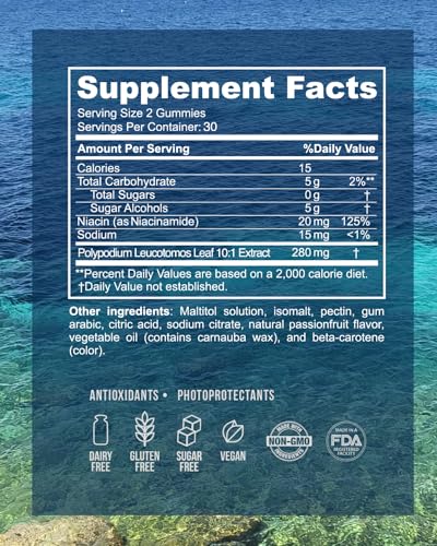 Inner Glow Sol Defense gummies close-up showing passion-fruit flavor and sugar-free appeal.
