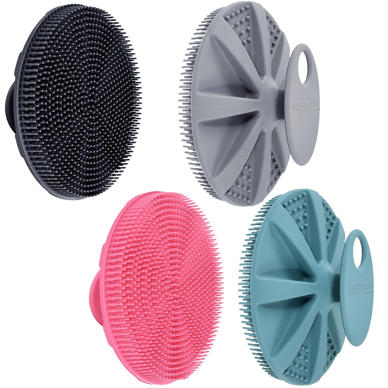 INNERNEED food-grade silicone body scrubber handheld for hygienic cleansing and exfoliation.