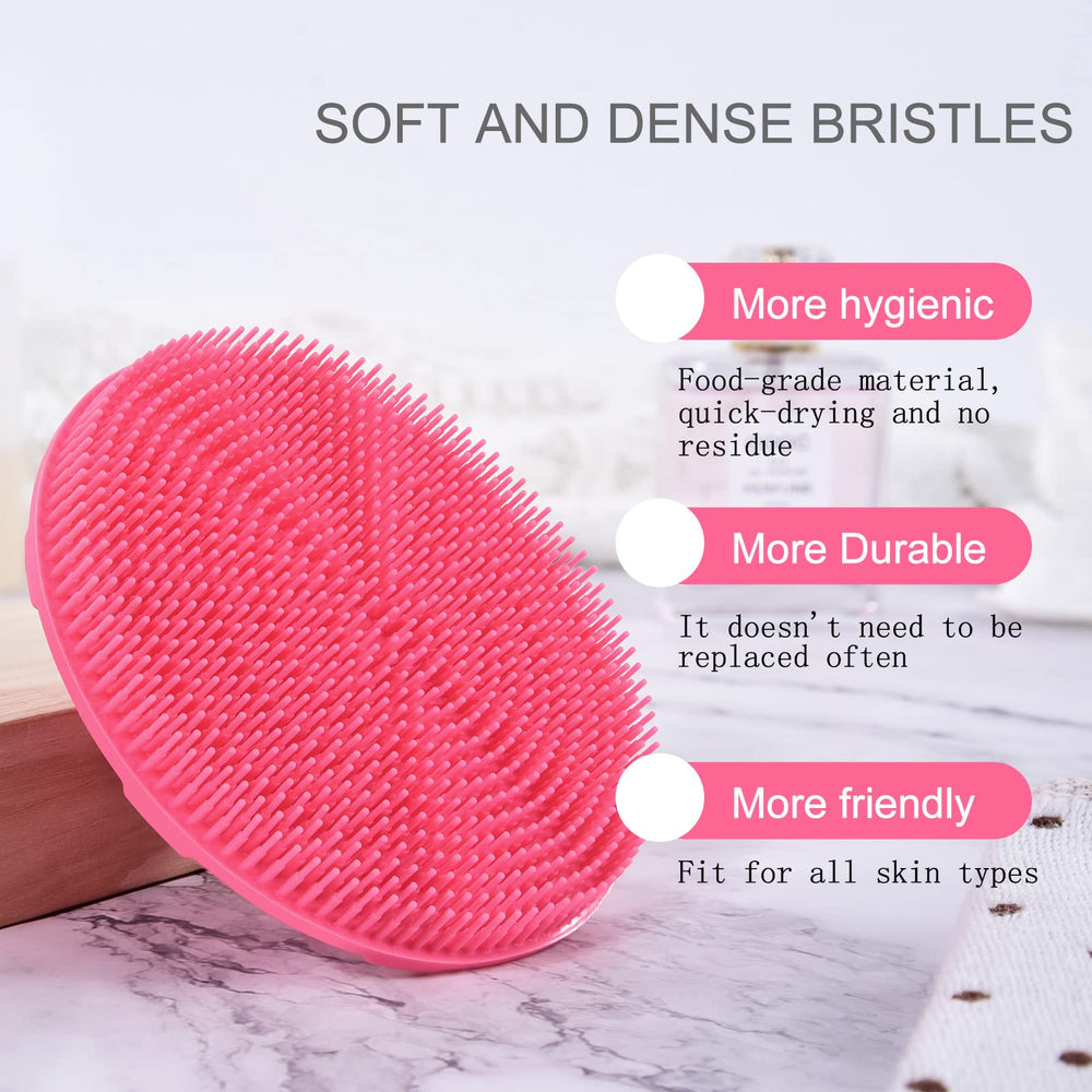 INNERNEED palm-sized shower brush fits comfortably in hand for targeted cleansing.