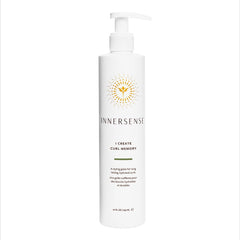 INNERSENSE Curl Memory Gel bottle highlights hydrating, flexible curl hold for styled definition.