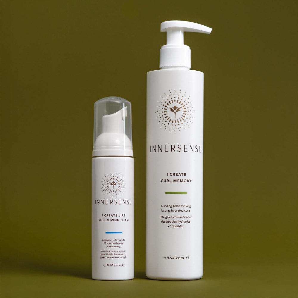 INNERSENSE Duo pack close-up emphasizes clean vegan haircare for all hair types