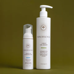 INNERSENSE Duo pack close-up emphasizes clean vegan haircare for all hair types