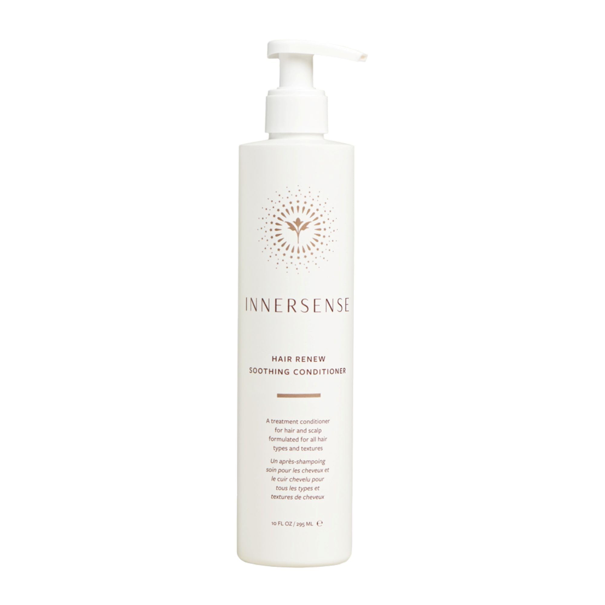 INNERSENSE Hair Renew Soothing Conditioner bottle delivering hydrating shine for all hair types.