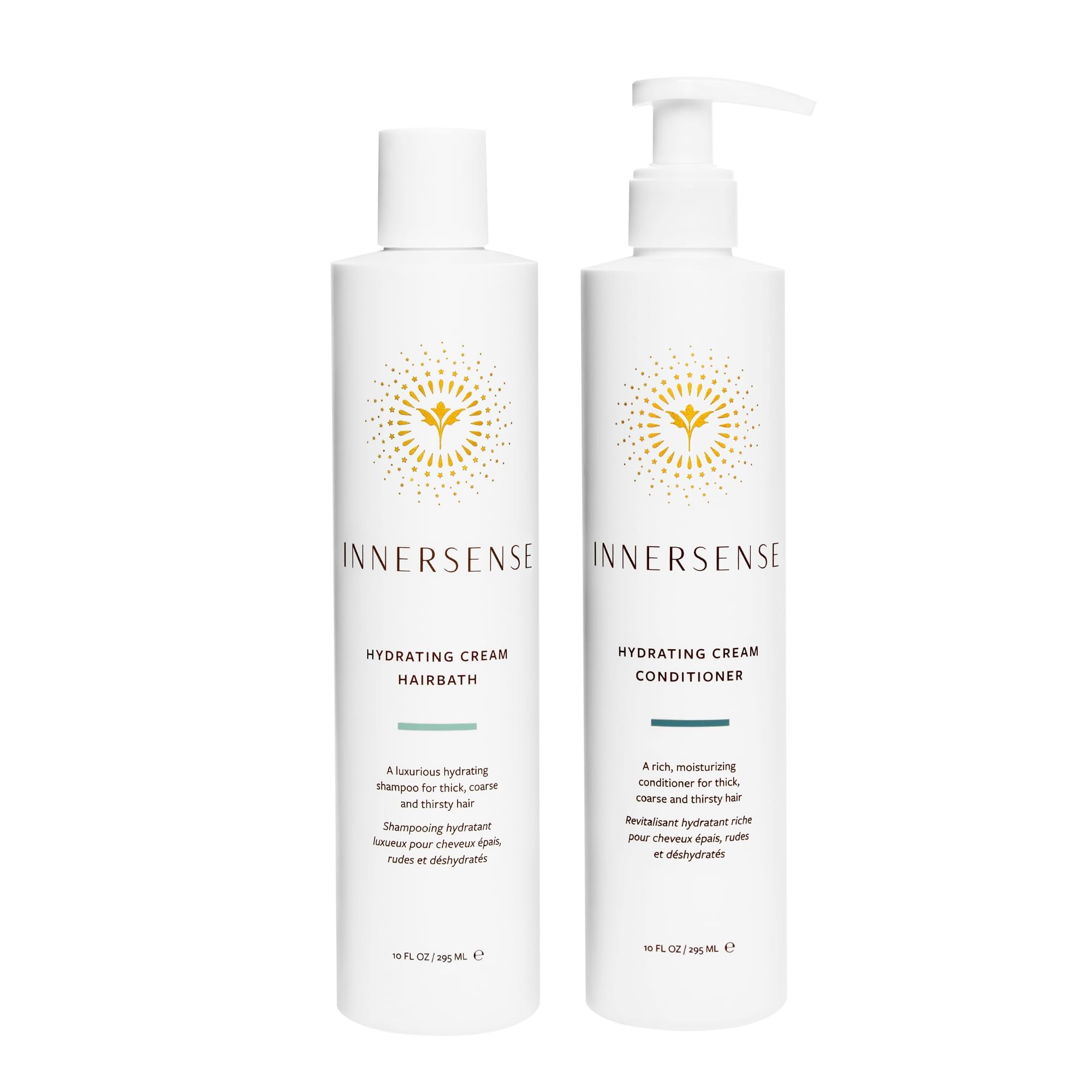 INNERSENSE Hairbath Shampoo bottle showing moisture-friendly formula for hydrated, frizz-controlled hair.