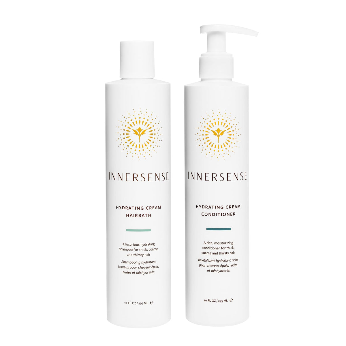 INNERSENSE Hairbath Shampoo bottle showing moisture-friendly formula for hydrated, frizz-controlled hair.