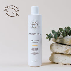 INNERSENSE hairbath shampoo shea-butter-coconut-avocado-oils delivers hydration and strand strengthening.