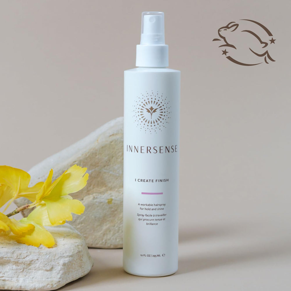INNERSENSE I Create Finish Finishing Spray texture-application shows lightweight hold without stiffness.