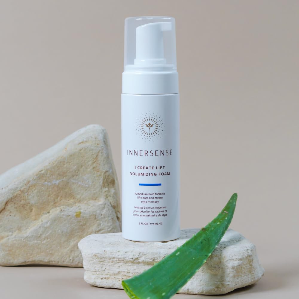 INNERSENSE I Create Lift Foam ingredients panel notes aloe, honey, lavender for balanced scent.