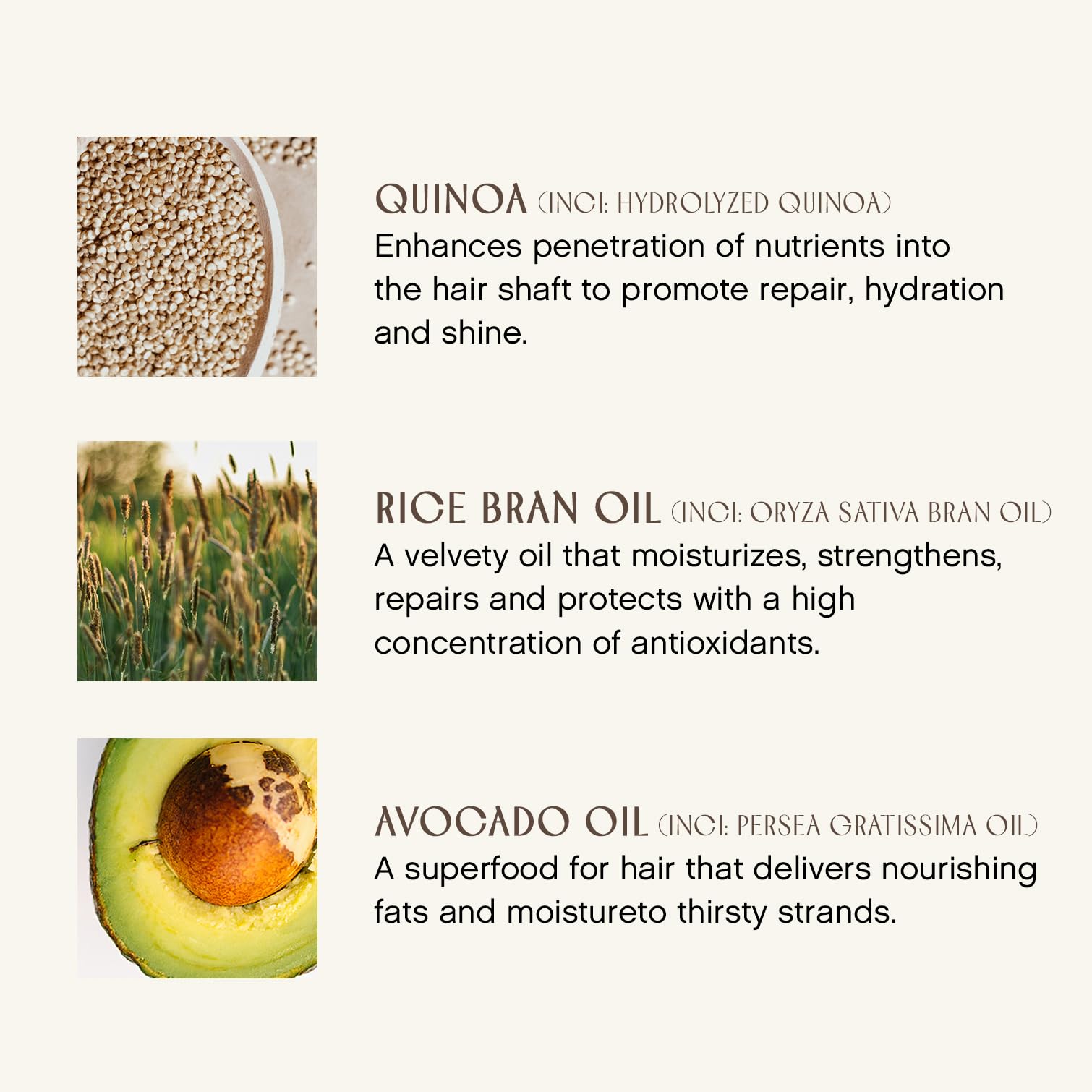 INNERSENSE ingredients organic-sustainably-sourced highlight a clean, plant-based formula for balanced hair.