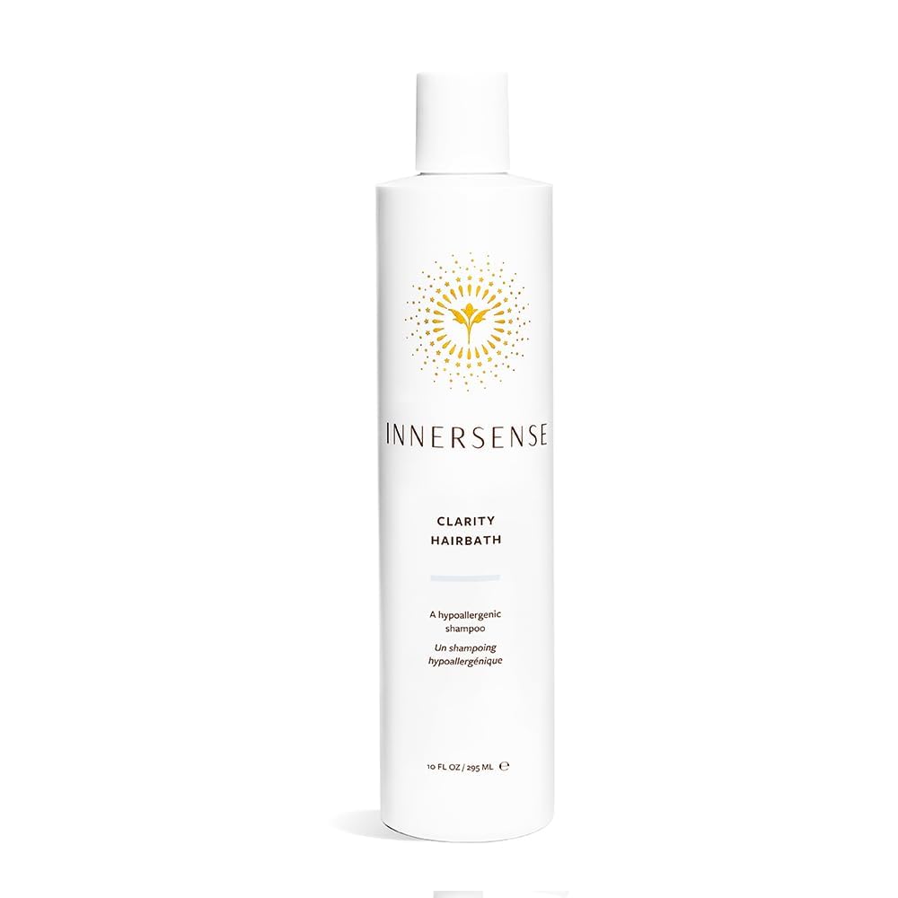 INNERSENSE Natural Clarity Hairbath bottle front highlights fragrance-free formula ideal for sensitive scalps.