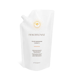 INNERSENSE Natural Color Awakening Hairbath refill pouch showing eco-friendly option for color-safe cleansing